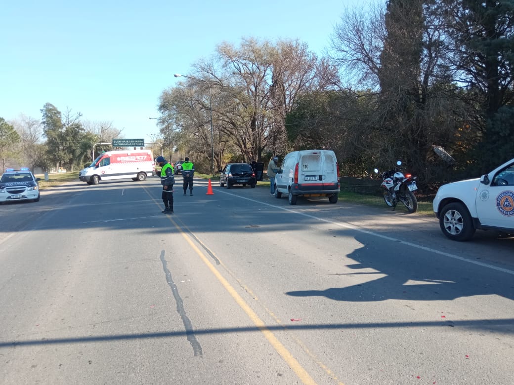Una mujer con heridas leves en choque en cadena en la Ruta 9